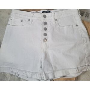 Calvin Klein Jeans White Denim Button-Fly‎ High Rise Shorts Women 27  Medium